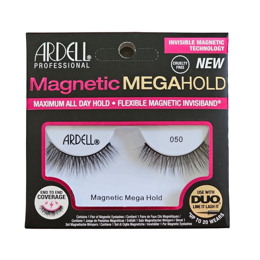 Ardell Magnetic Mega Hold Eyelashes Black Full Volume Reusable Lashes 050